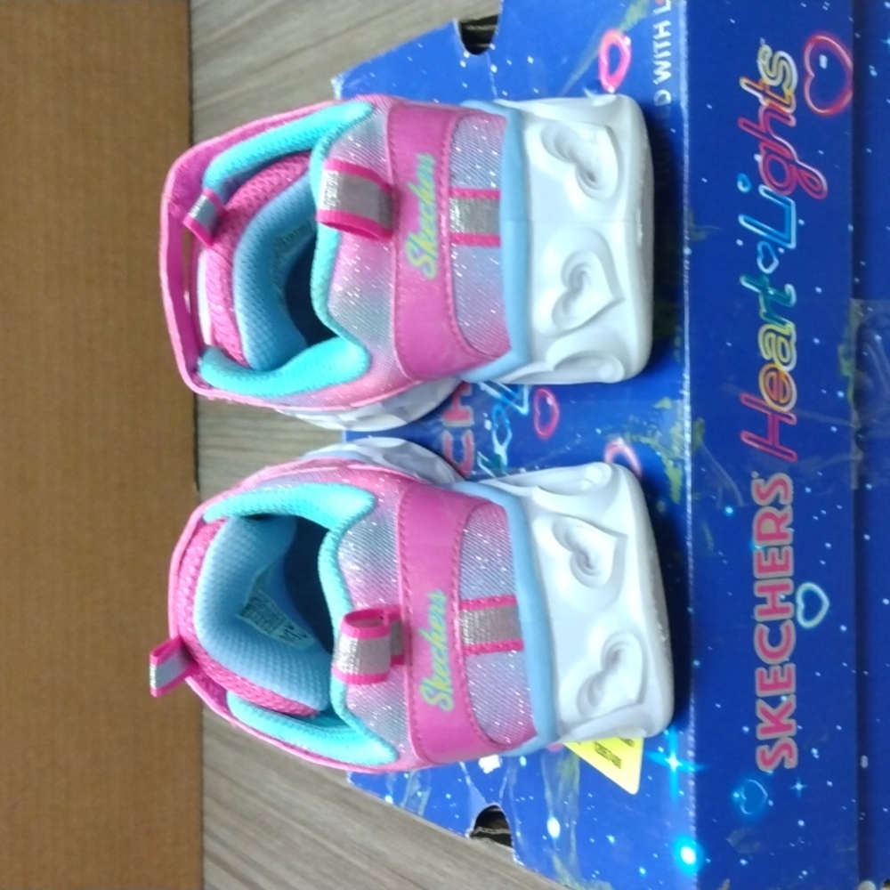 Skechers S Lights Heart Lights Rainbow Lux Light-Up Shoes Sz 12 - Picture 3 of 11